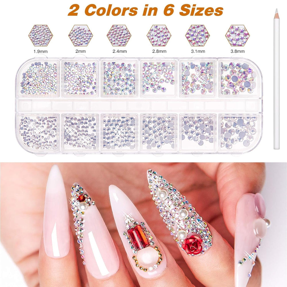 MELLIEX 45 Stück Nail Art Dekoration Zubehör Set, Nägel Pinsel Strasssteine Glitzer Goldfolie Nageldesign Dotted Pen Streifenband Für Nagelkunst Maniküre Set