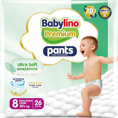 Premium Pants Size 8 with Ultra-Soft Filter, XXL (20+ kg), 26 pieces