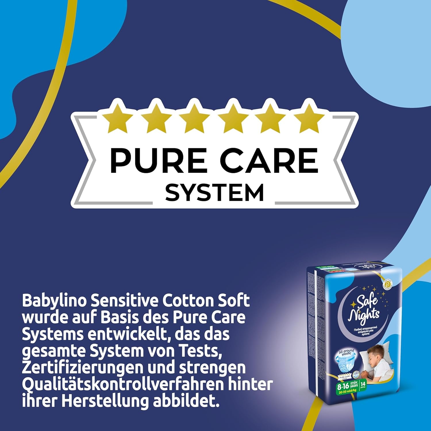 Safe Nights Boy, night pants for ages 8-16 years (30-50 kg), 84 pieces