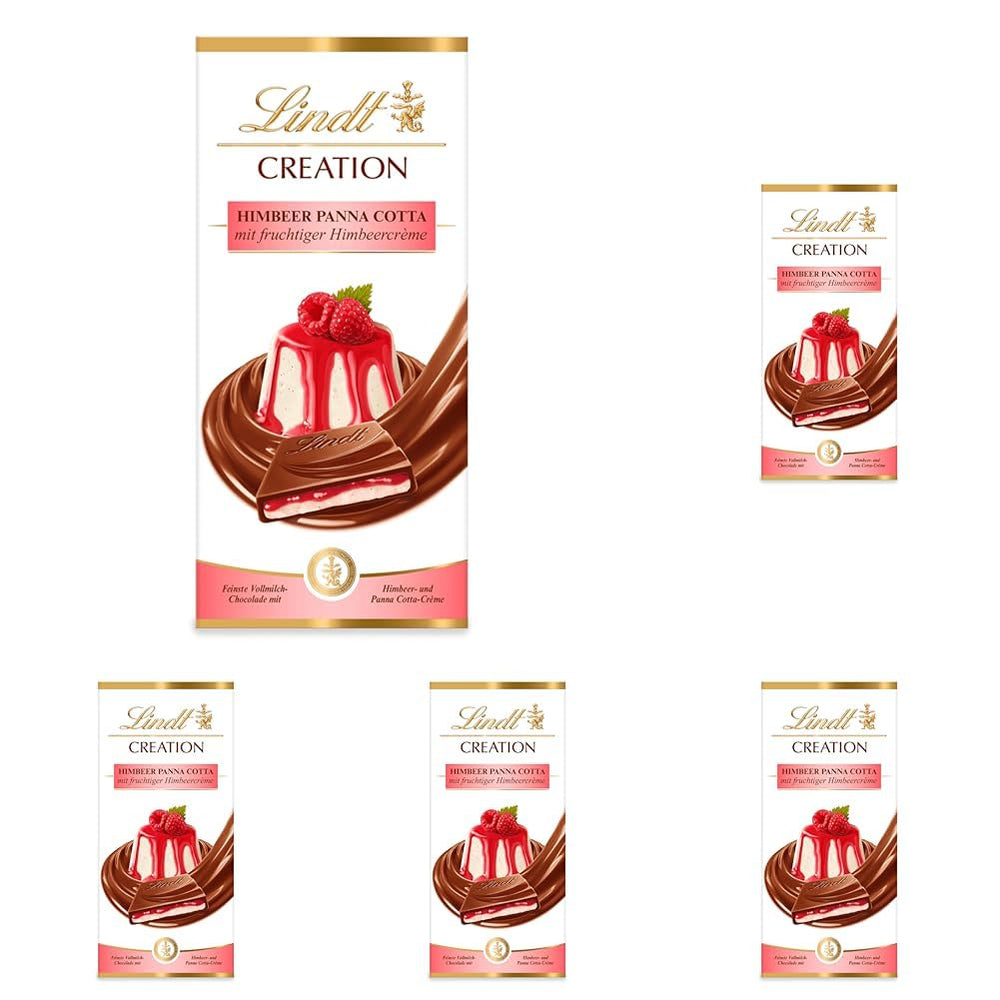 Lindt Chocolate Creation Raspberry Panna Cotta, Chocolate Gift, Chocolate Bar, 150g (Pack of 5)