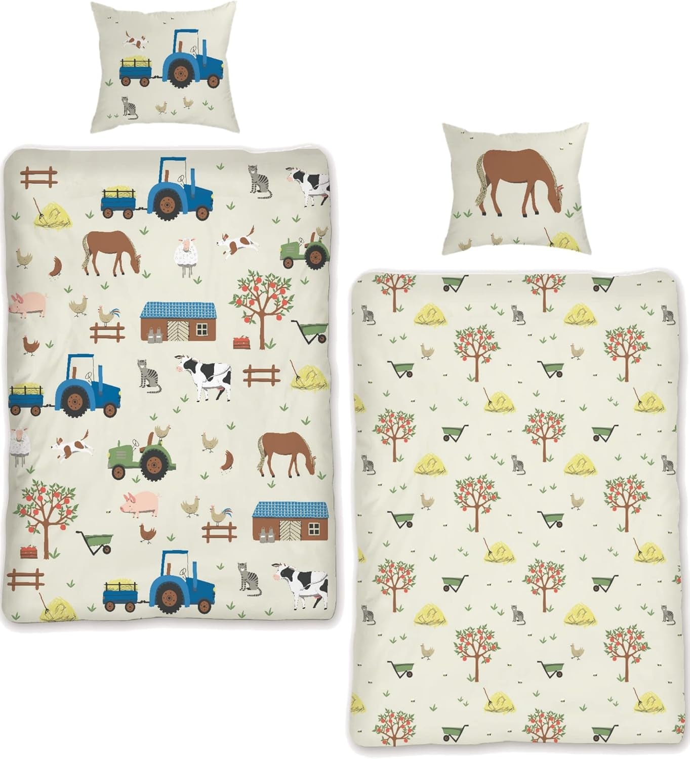 Skybrands Kinder Bettwäsche Tiere 135X200 Bauernhof Kinderbettwäsche Bagger Traktor Baumwolle Kinderbettwäsche 2Tgl. Für Jungen Und Mädchen Naty Shop Default Title