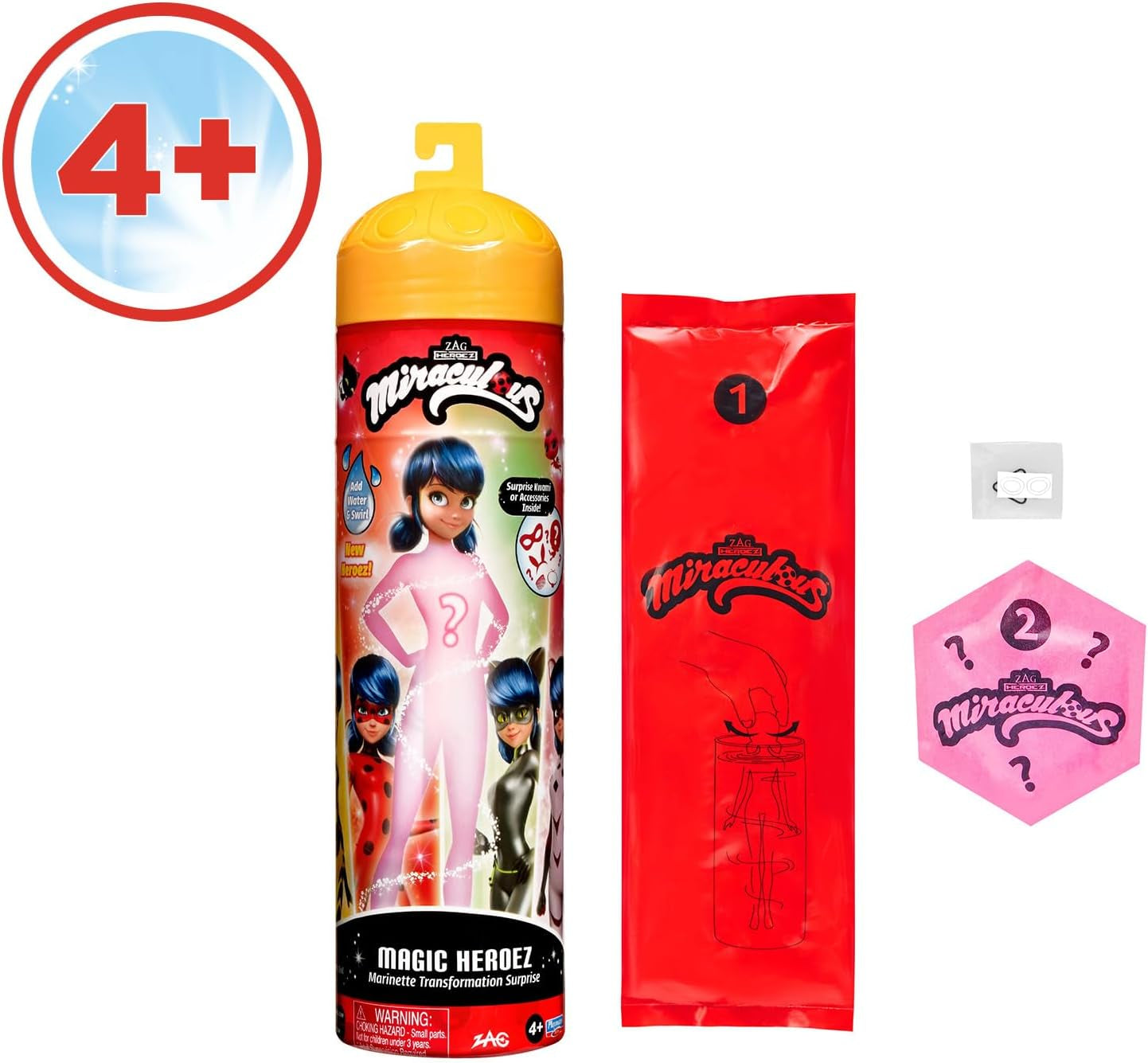 Bandai - Miraculous Ladybug - Doll Marinette Colour Change Surprise - Păpușă articulată Miraculous, 26 Cm + 3 surprize - Model aleatoriu - P50390 Papusi Naty Shop