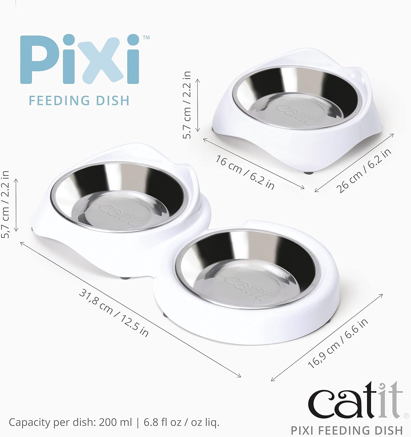 Bol pentru hrană individual Catit PIXI, alb