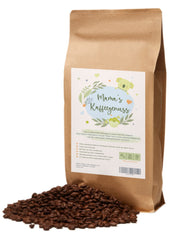 Mama's Coffee Pleasure®binky - Boabe de espresso decofeinizate Cremoso - decofeinizare naturală cu CO² - prăjite ușor în tobă în Italia - ideale în timpul și după sarcină