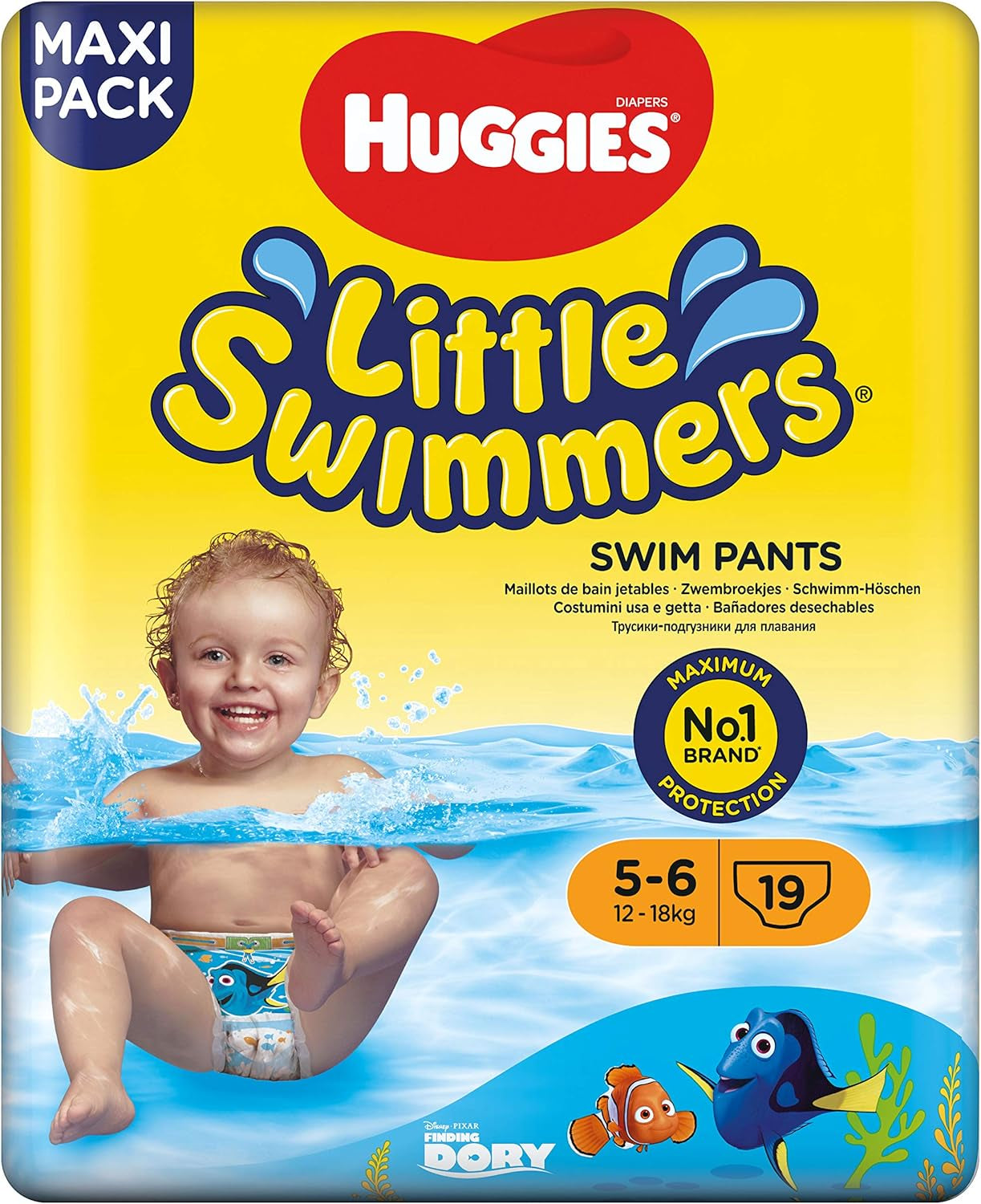 Huggies Little Swimmers size 5/6 swim diapers (12-18 kg), 1 pack of 19 pieces