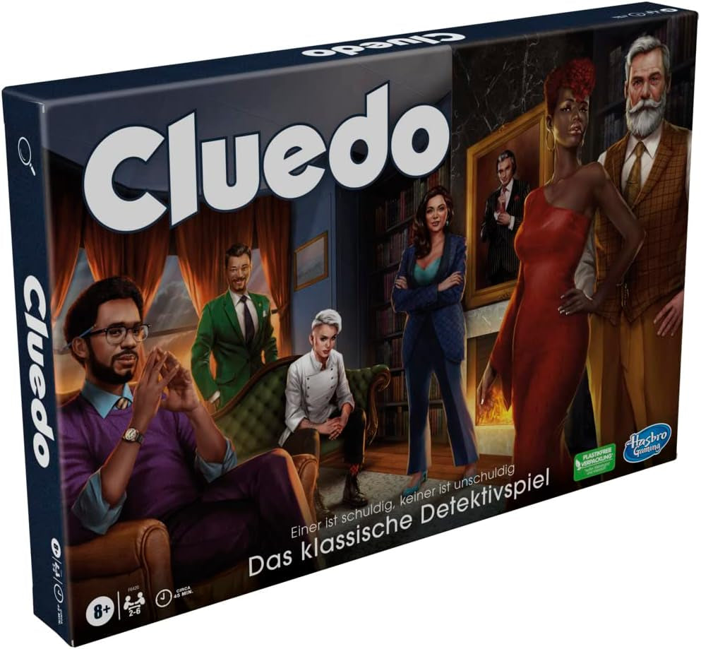 Hasbro Gaming Cluedo Board Game for Kids Ages 8 and Up, Redesigned Cluedo Game for 2 to 6 Players, Detective and Puzzle Game, Mystery Game Perfect for