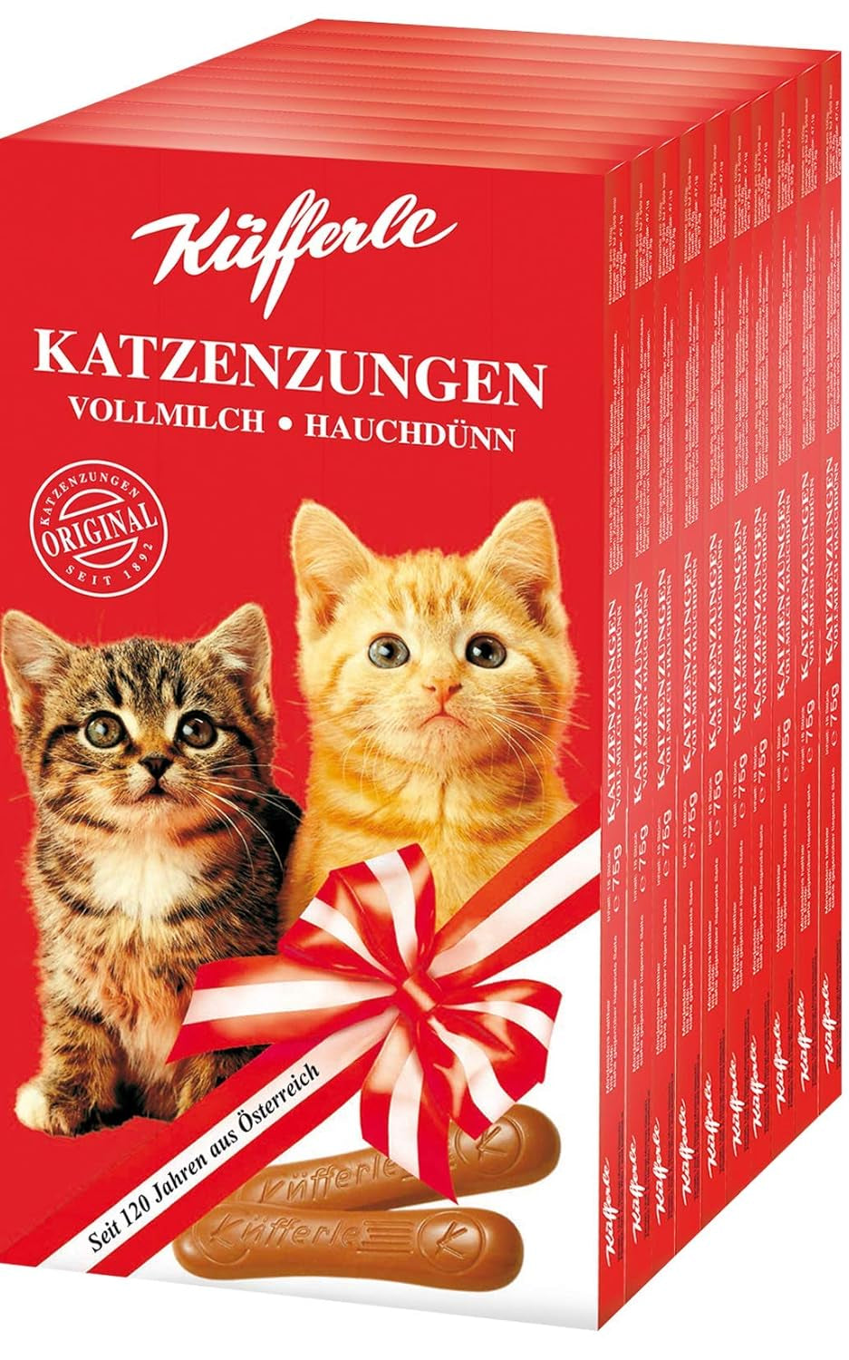 Küfferle cat's tongues 10x75g multipack, milk chocolate, 10 pieces