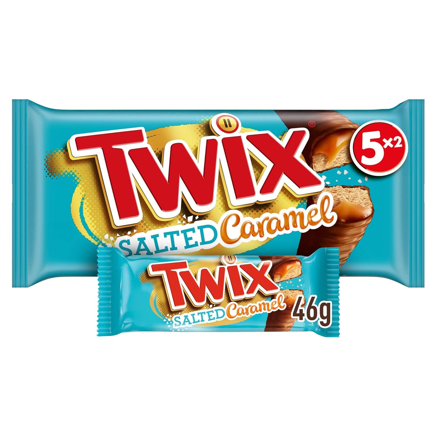 Twix Salted Caramel Chocolate Bars | Bulk pack of chocolate | 30 double bars (30 x 46g)