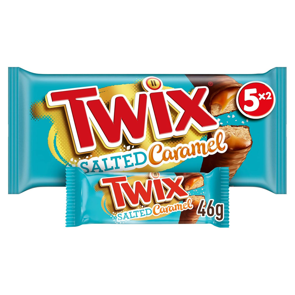 Twix Salted Caramel Chocolate Bars | Bulk pack of chocolate | 30 double bars (30 x 46g)