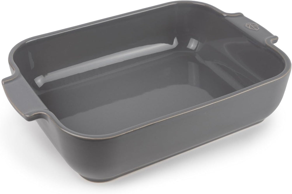 Peugeot Appolia Rechteckige Auflaufform Mit Griffen, Keramik, Schiefer / Grau, 7.2X31X21.7 Cm, Fassungsvermögen: Ca. 2 L, 60060 Molds and trays for baking Naty Shop Hellgrau