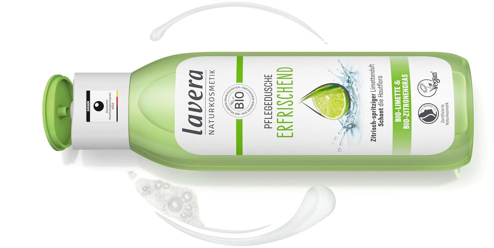 Lavera, Refreshing shower gel with organic lime, 250 ml Shower and bath Naty Shop