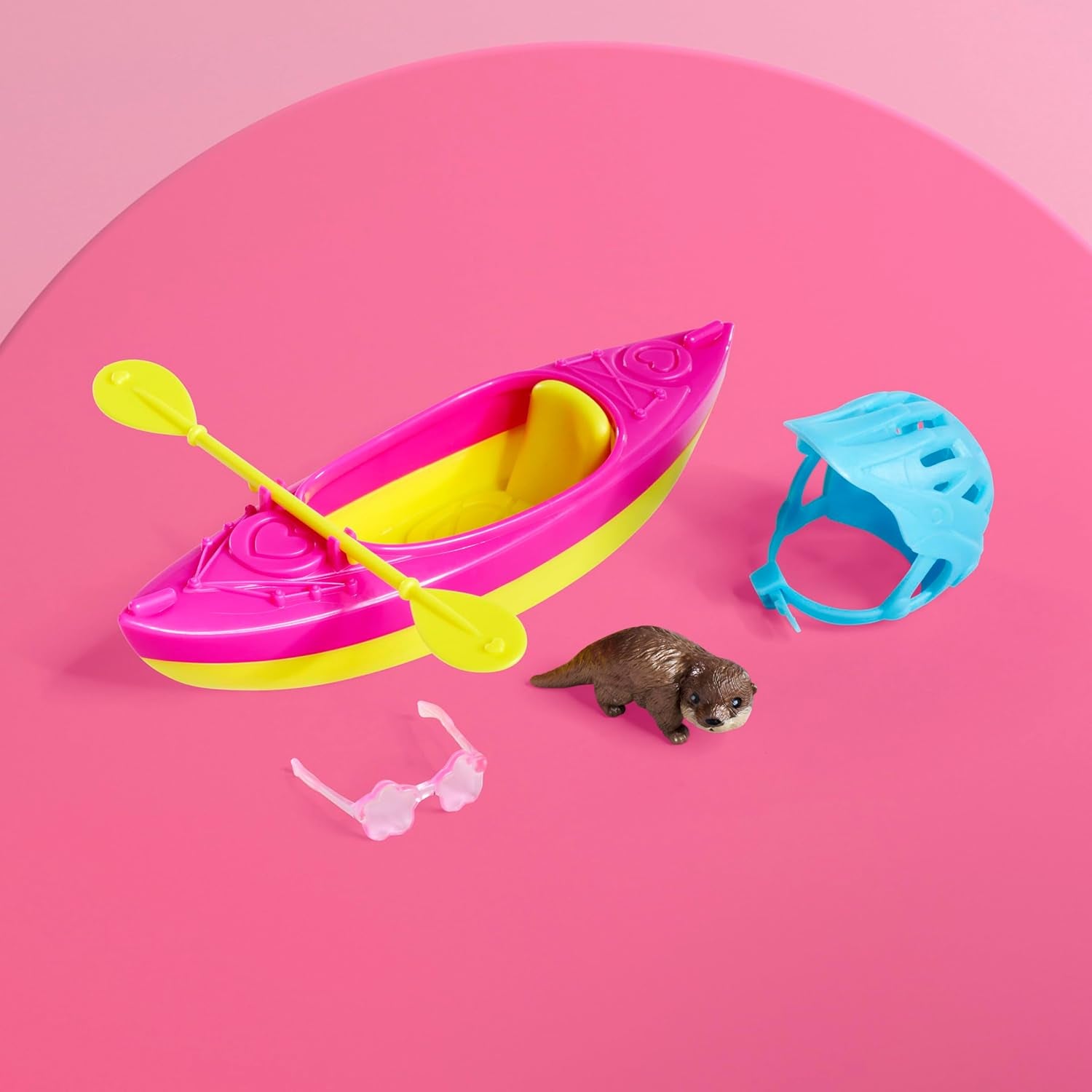 Simba Evi Love Kayak, Spielpuppe Macht eine Kajaktour, mit passer Bekleidung, Helm, Paddel, Sonnenbrille und Otter, 12cm, ab 3 Jahren