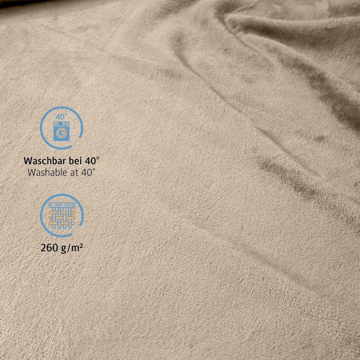 Komfortec fluffy blanket, comfortable blanket, fleece blanket, Oeko-Tex certified, super soft, 150X200 Cm, 260 G/M², beige Beds and Blankets Besuche den Komfortec-Store