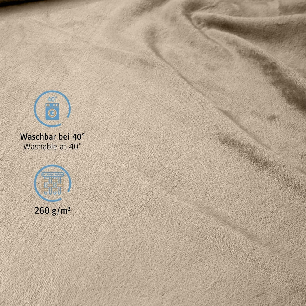 Komfortec fluffy blanket, comfortable blanket, fleece blanket, Oeko-Tex certified, super soft, 150X200 Cm, 260 G/M², beige Beds and Blankets Besuche den Komfortec-Store