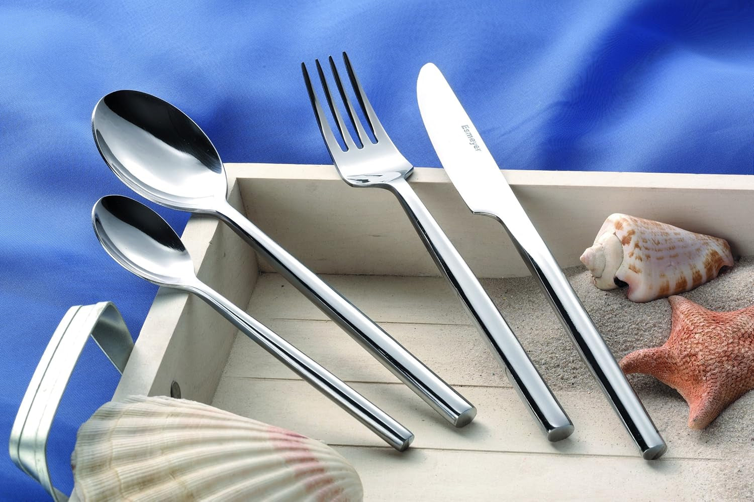 Silke 24 Piece Cutlery Set 6 Person Polished Stainless Steel 18/0 Kitchen Naty Shop