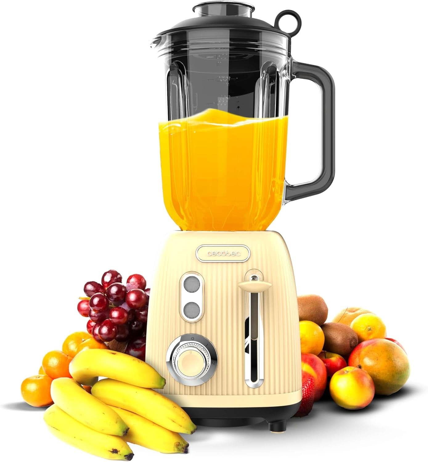 Cecotec Standmixer Retro Power Black Titanium Retrogreen. 1200W Maximale Leistung, 2 Geschwindigkeiten, 4-Klingen-Messer Mit Schwarzer Titanbeschichtung Und 1.5L Krug, Vintage-Design in Grün Bucatarie Naty Shop Yellow