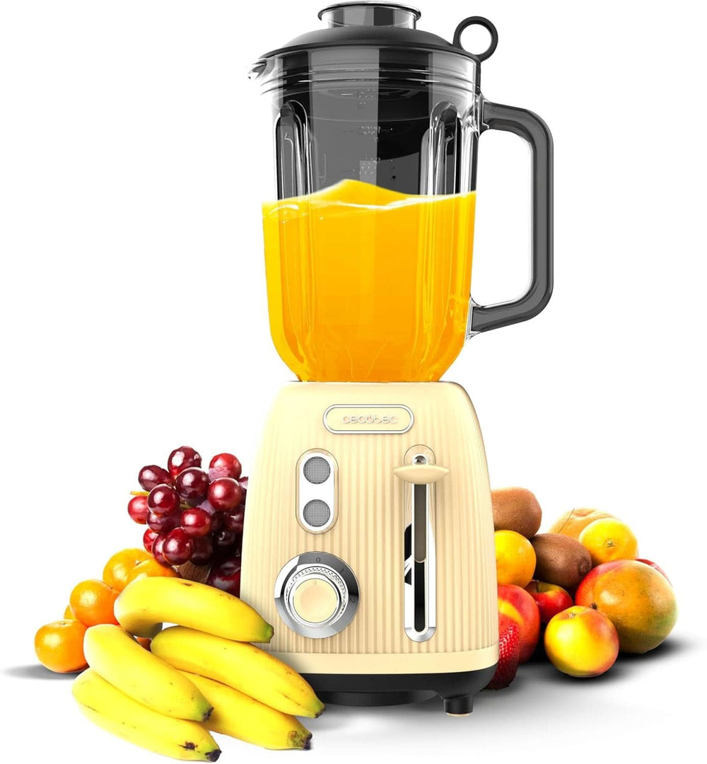 Cecotec Standmixer Retro Power Black Titanium Retrogreen. 1200W Maximale Leistung, 2 Geschwindigkeiten, 4-Klingen-Messer Mit Schwarzer Titanbeschichtung Und 1.5L Krug, Vintage-Design in Grün Bucatarie Naty Shop Yellow