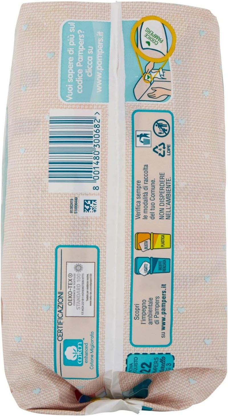Pampers Naturello Midi, 22 diapers, size 3 (4-9 kg)