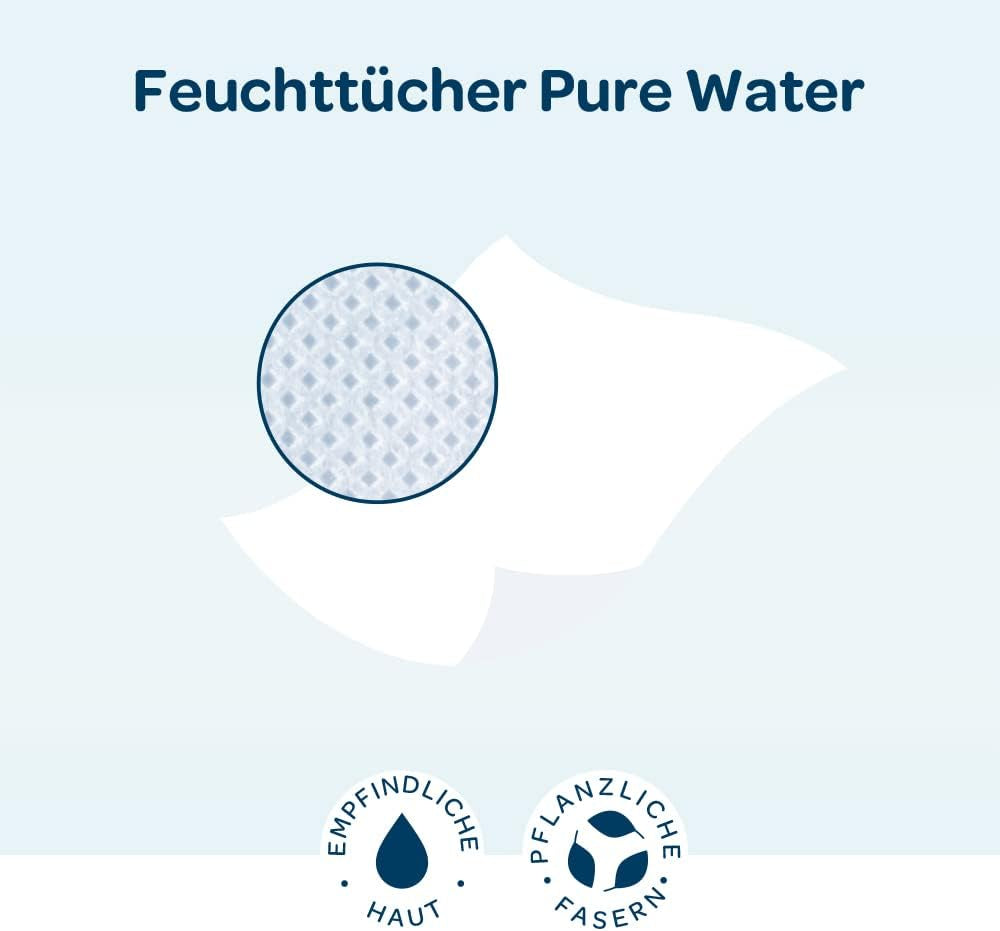 BIOLANE - Baby Wet Wipes with 99.9% Water - Pure Water - Pack of 12 x 48 (576 Wipes) - For Sensitive Skin - From Birth - Fragrance Free - Care for Changing and Cleaning Babies