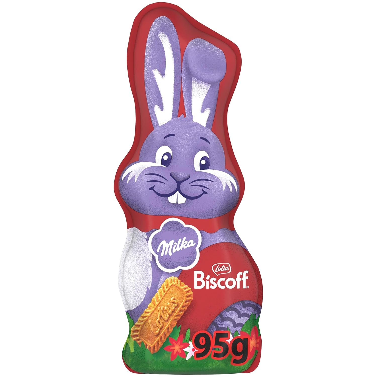 Milka Smiling Bunny Biscoff – delicate Easter bunny with chocolate and pieces of Lotus Biscoff biscuits – 95g