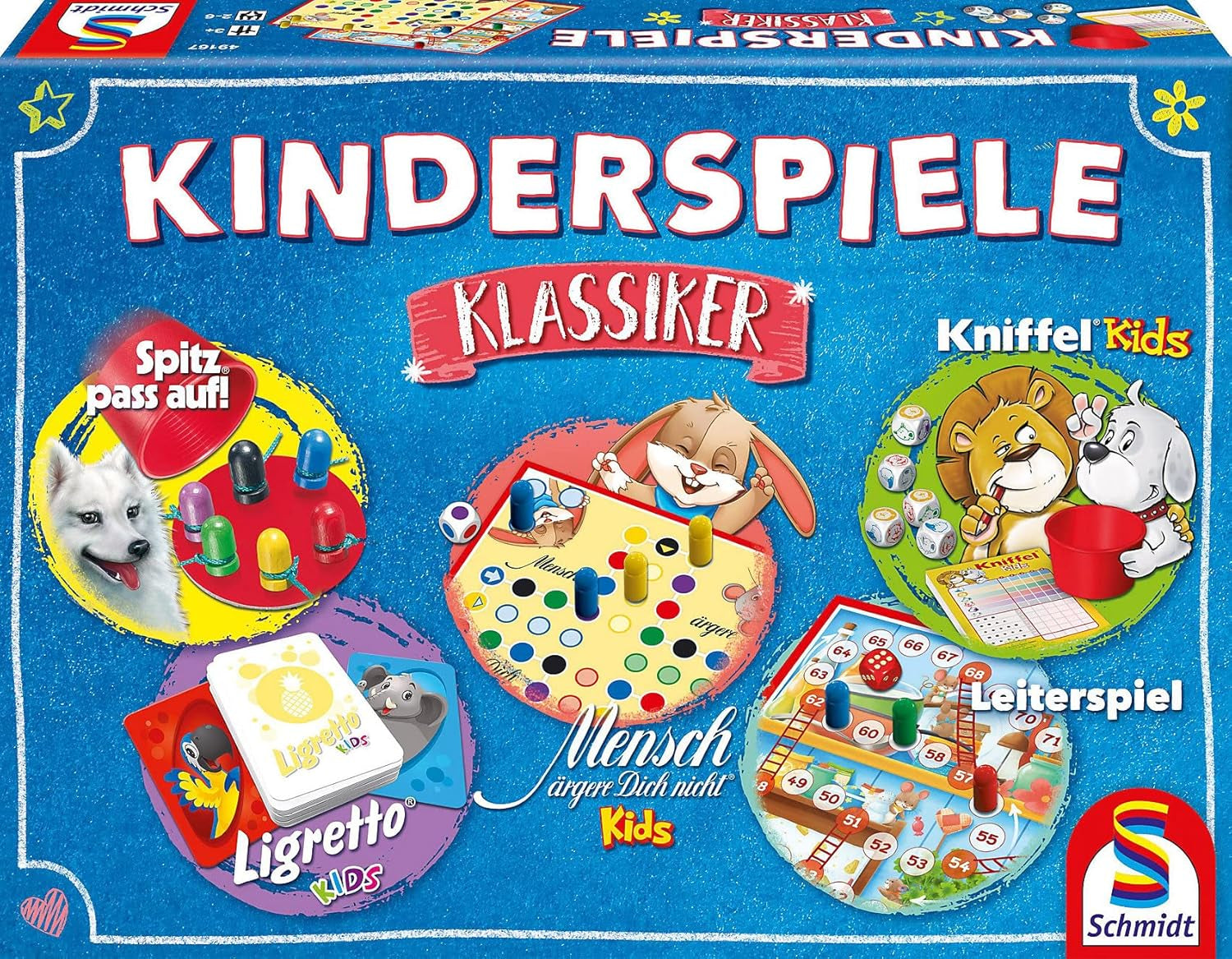 Schmidt Spiele 49189 Jocuri clasice pentru copii, Colecție de jocuri pentru copii, colorat