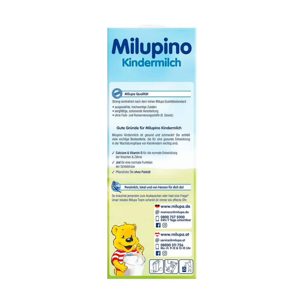 Milupa Milupino Ready-to-drink growth milk (6x1L), from 1 year, for young children in the growth phase