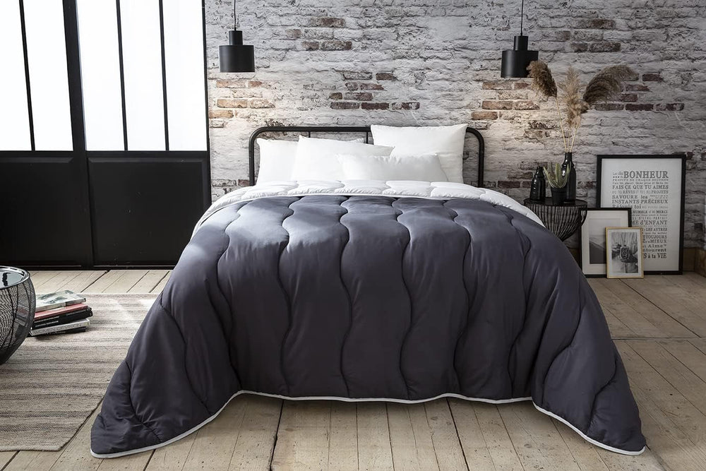 Abeil quilt 200 X 200 Cm, bicolor, white and gray Quilts and quilts Naty Shop