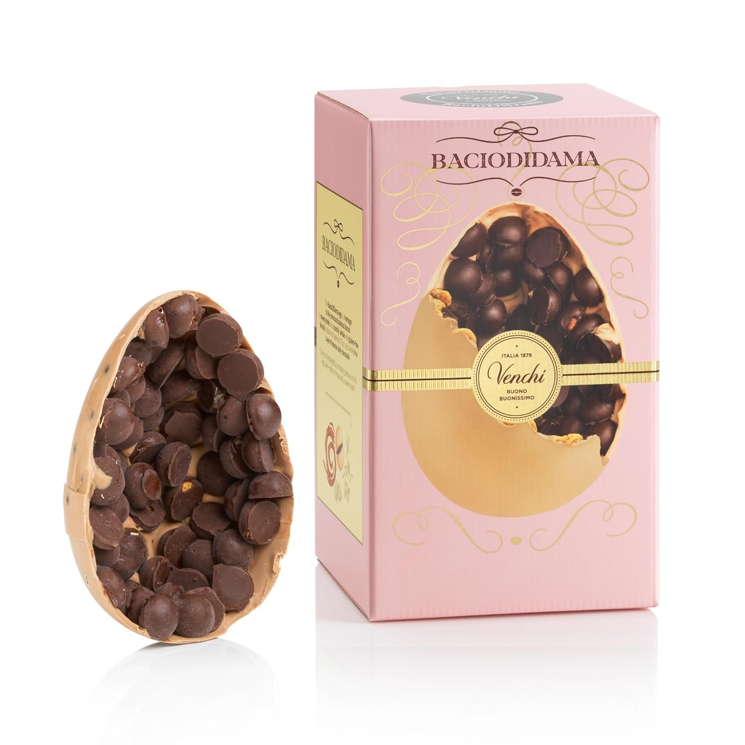 Venchi - Chocolate egg, pistachio flavor, with whole pistachio, with surprise, gluten free, 500g, Easter collection, gift idea