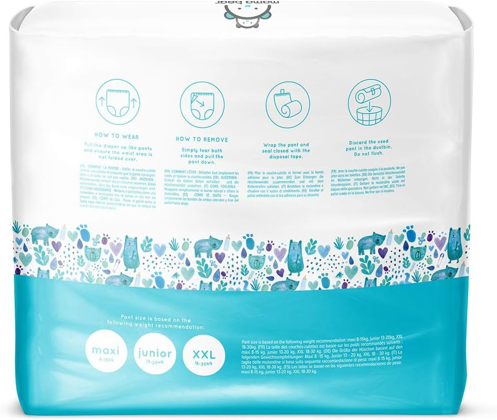 Marcă Amazon: Scutece Mama Bear Pull-Up XXL, mărimea 6 (18-30 kg), 72 de bucăți (2 pachete a câte 36)