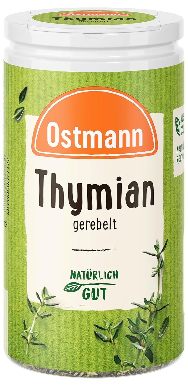 Ostmann Thyme gerebelt 15 g Thyme-Gewürz für viele Fleisch-, Fisch-, Pilz-, und Gemüsegerichte der Mediterranen Küche, Amount: 1 Stück
