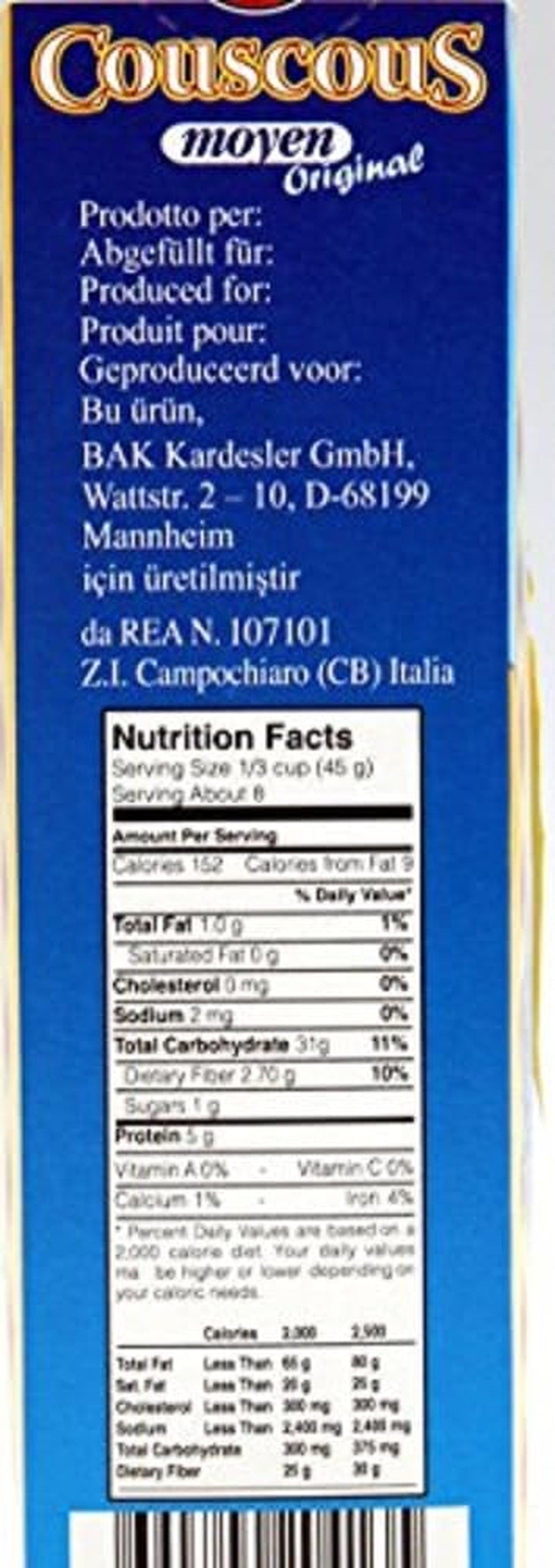 Couscous Moyen Original, 0.5 kg (pack of 4)