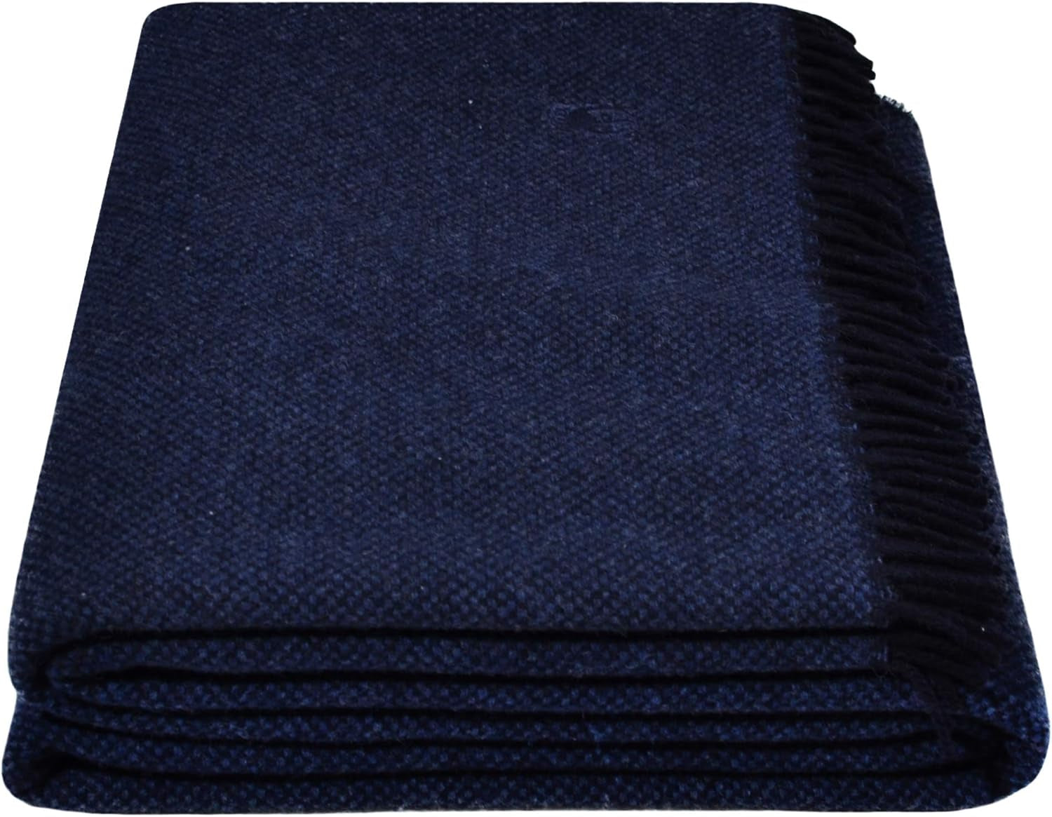 Must Relax Blanket - Wool Blanket - High Quality Pure New Wool Plaid with Fringe - 130X190 Cm - 310 Rose - From "Zoeppritz since 1828" Beds and Blankets 'zoeppritz since 1828' 590 Navy 130X190Cm