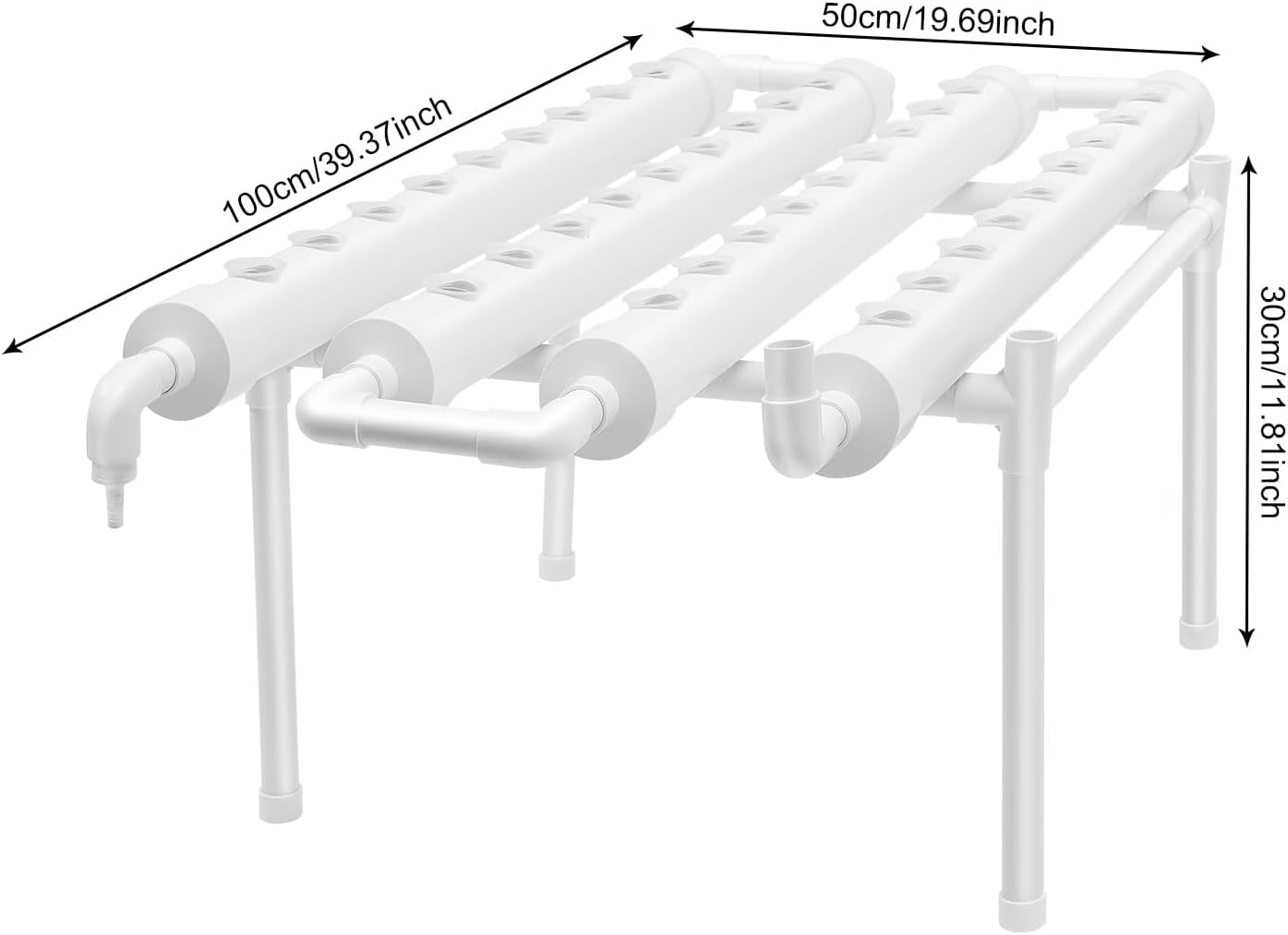 36 Planter Hydroponic Grow Kit, 100×50×30cm Hydroponic Grow Kit, Water Pump Hydroponic Grow System, PVC-U Soilless Plant Grow Systems