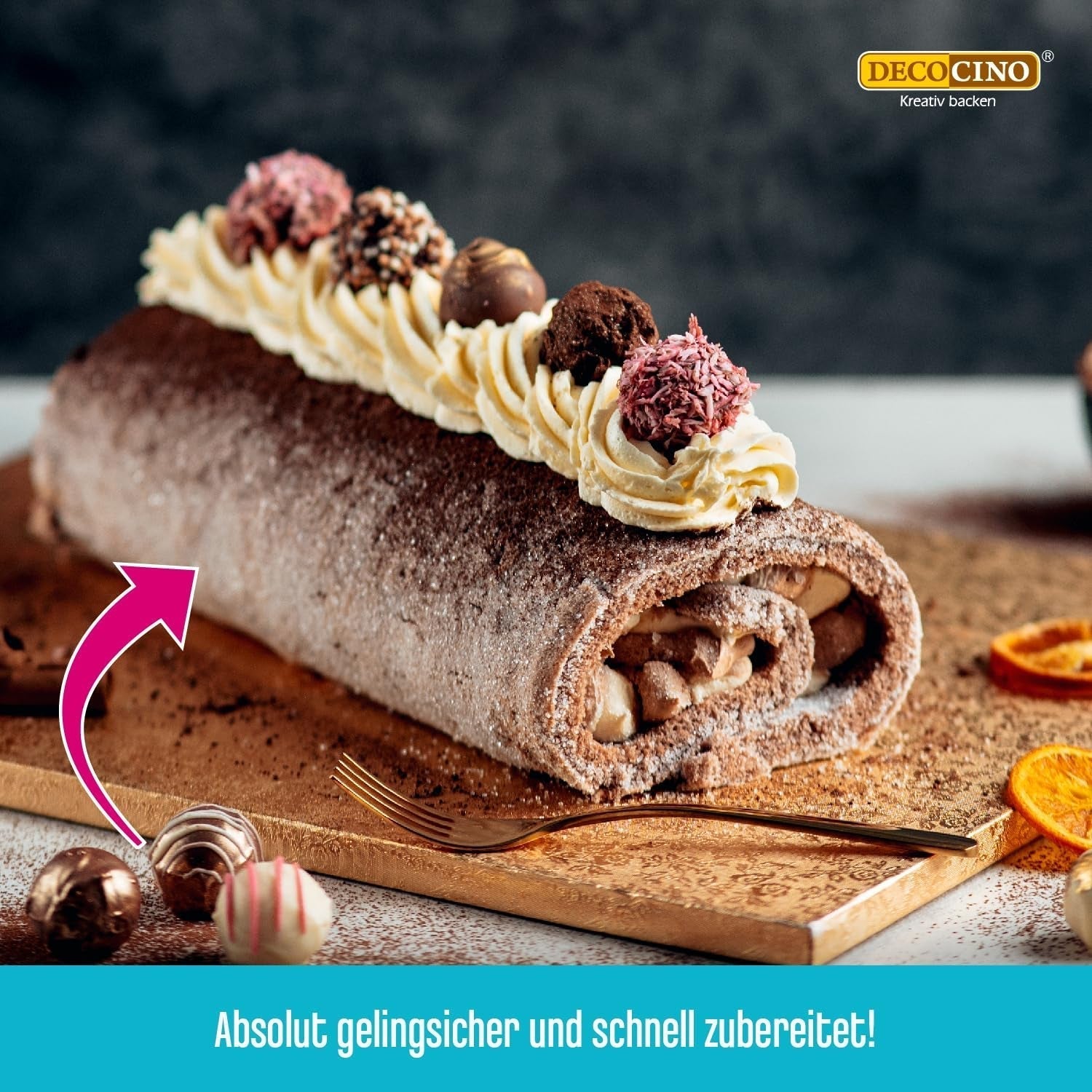 DECOCINO Biskuit Backmischung (250 G) – Einfache Zubereitung – Gelingsicher – Zum Backen Von Luftigen Biskuitböden, Creme-Torten, Biskuitrollen Uvm. Naty Shop