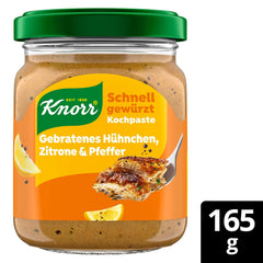 Knorr Schnell gewürzt Kochpaste Gebratenes Hühnchen, Zitrone & Pfeffer einfach & schnell für einen besonders intensiveven, geballten Gesmack 165 g