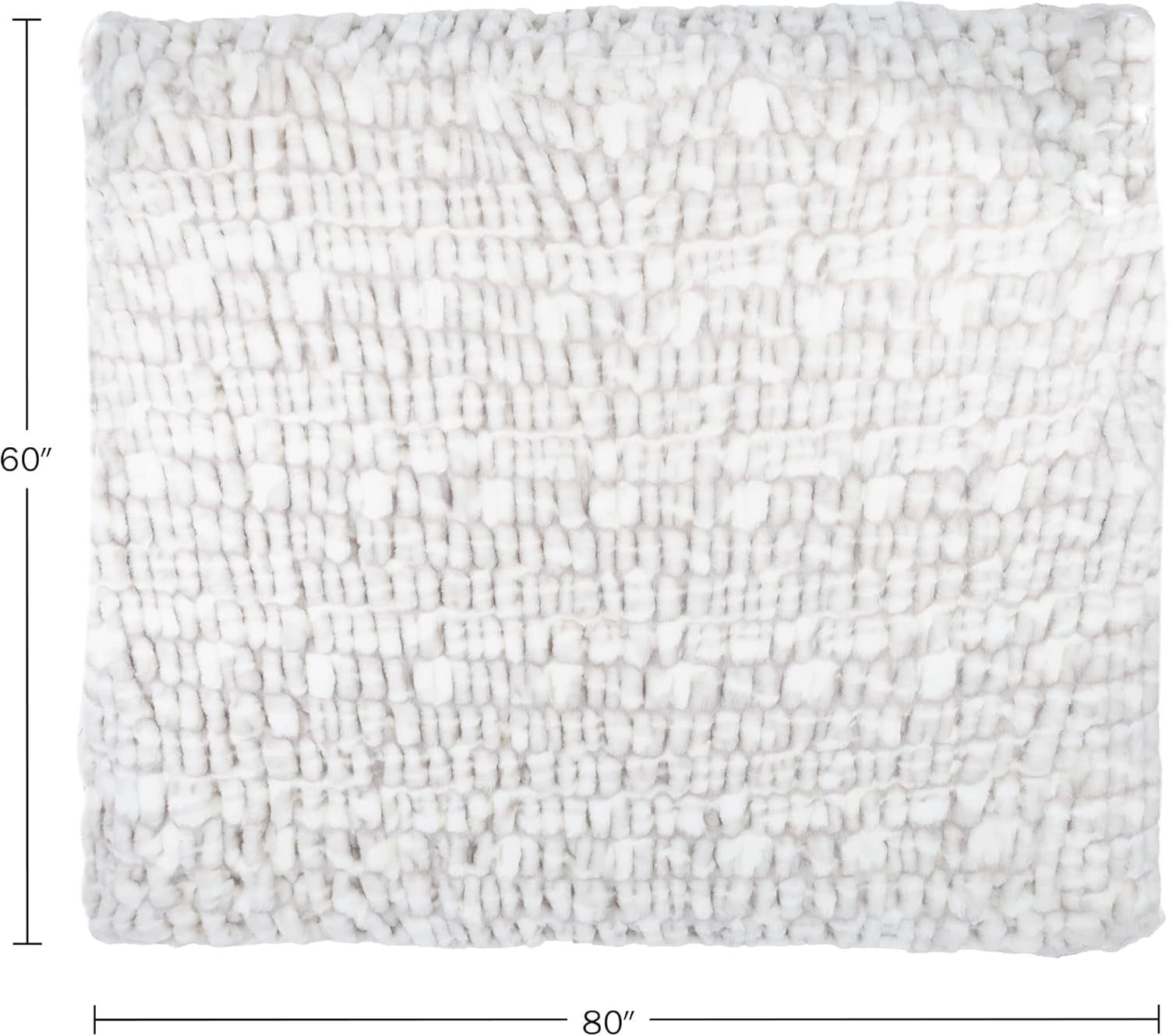 Lavish Home Oversized Gerüschte Faux Fur Blanket, 152.4 X 203.2 Cm, Jacquard Faux Fur, Queen Size Throw for Beds and Sofas, Gray Beds and Blankets Lavish Home