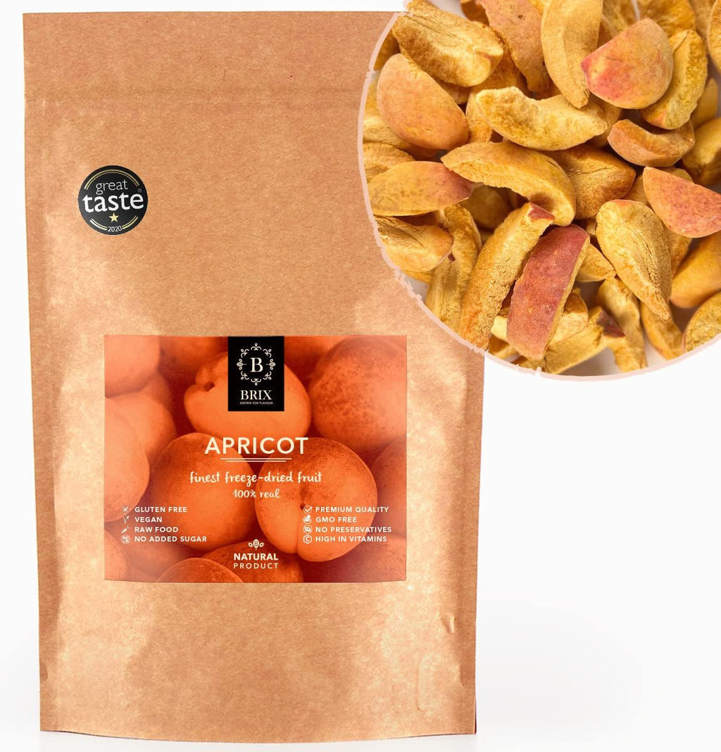 Caise liofilizate BRIX | Caise naturale, uscate 85 g | Premiul Great Taste pentru fructe uscate, uscate | Fără OMG, fără gluten, vegan, vitamine conservate Produse deshidratate Naty Shop Titlu implicit