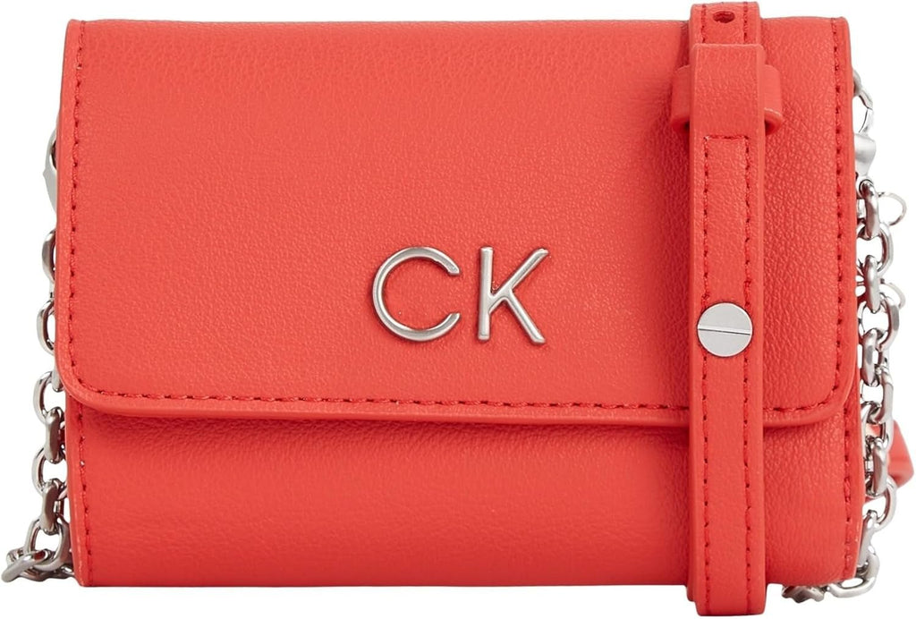 Calvin Klein doamnelor Re-Lock Trifold Sm W/Strap portofele Portofel Femei Naty Shop Roșu (Aurora Red) Os