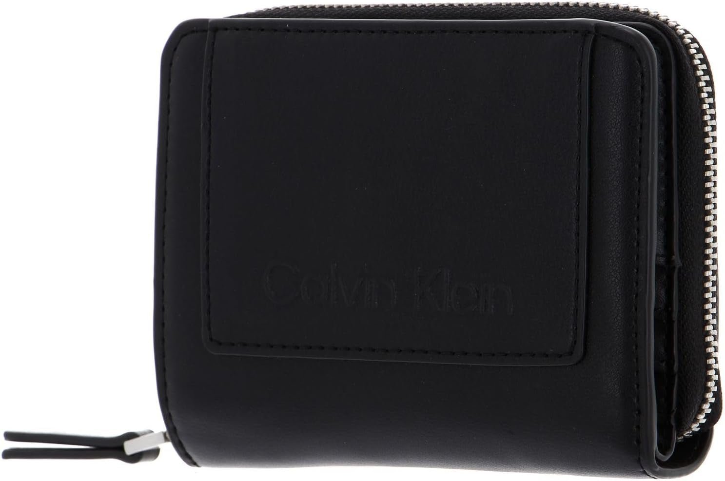 Calvin Klein Ladies Ck Set Zip Around W/Flap Md Purses Portofel Femei Naty Shop Negru (Ck Black) O mărime se potrivește tuturor