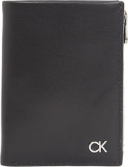 Calvin Klein METAL CK TRIFOLD 6CC W/DETACH C Portofel pentru bărbați, Black (Ck Black), OS Portofel Barbati Naty Shop Titlu implicit