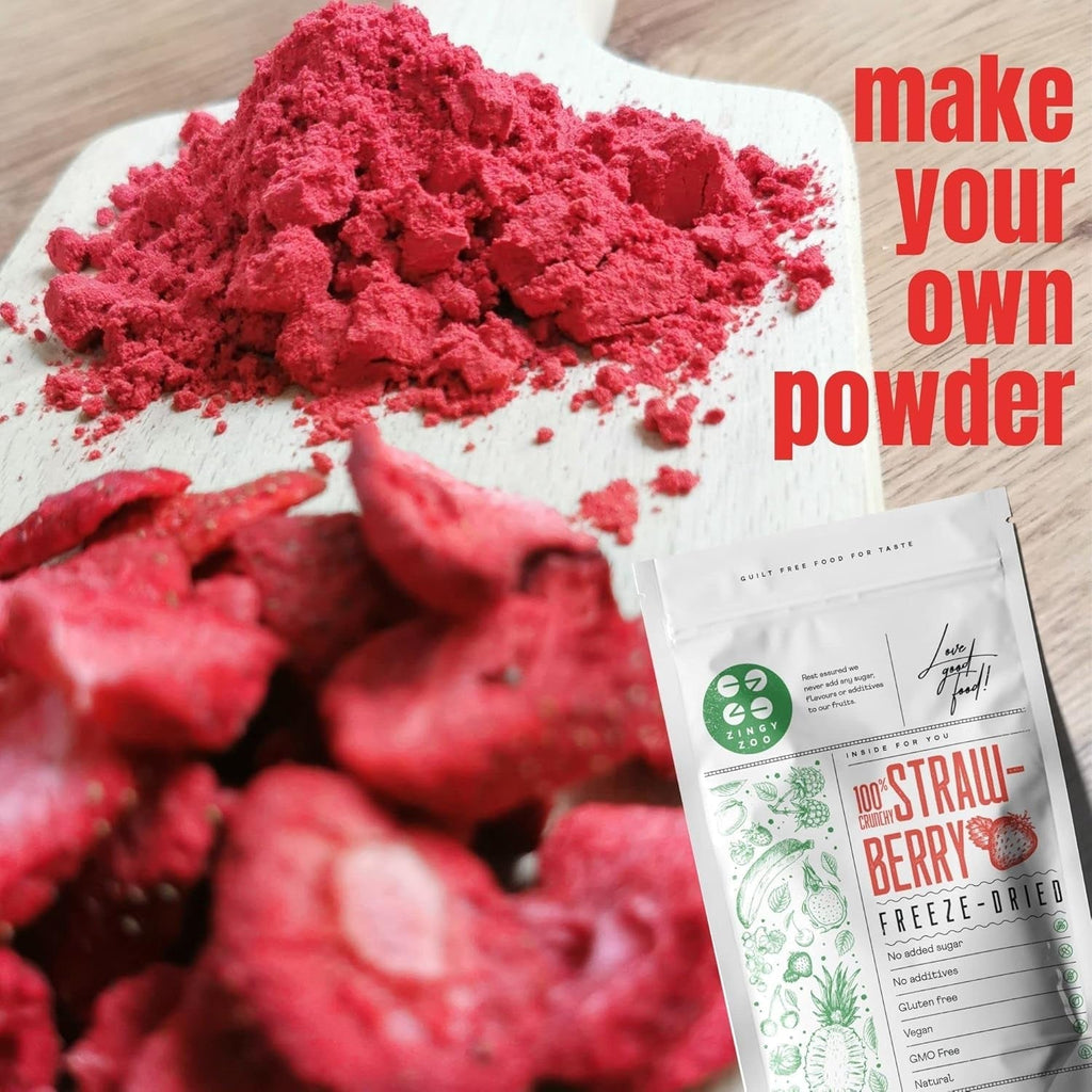 Căpșuni liofilizate | Fructe liofilizate Liofilizate | Fructe uscate fără zahăr Fructe uscate | Căpșuni uscate Liofilizate | Fructe liofilizate (90g) Produse deshidratate Naty Shop