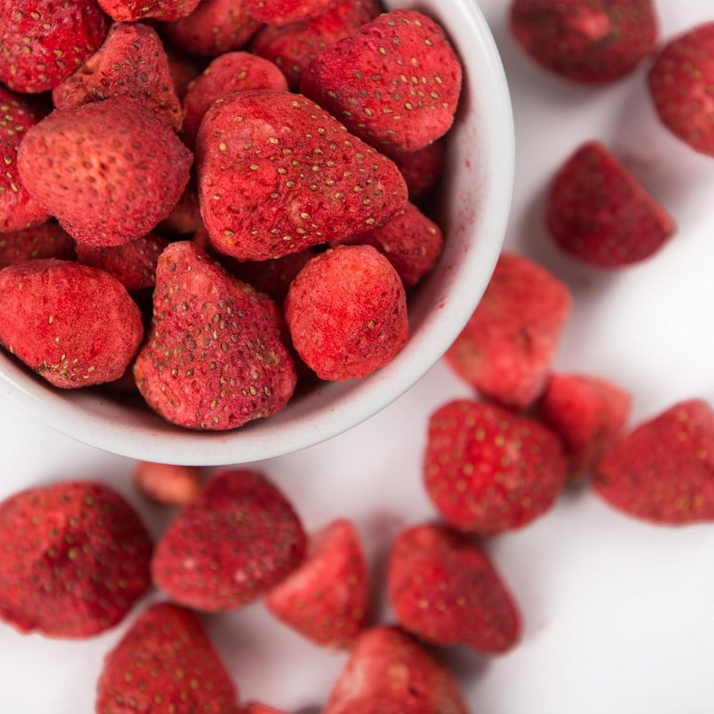 Căpșuni liofilizate Super Garden | Delicioase și 100% pure fructe liofilizate | Căpșuni uscate întregi pentru gustări sănătoase sau coacere | Căpșuni liofilizate 19g Produse deshidratate Naty Shop