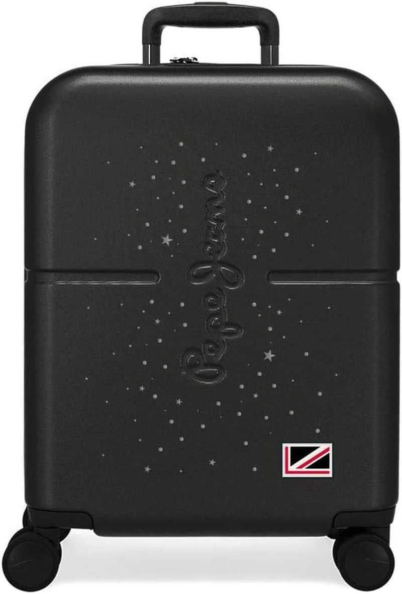 Cărucior de cabină Pepe Jeans Jane, 40 x 55 x 20 cm, negru, 40x55x20 cms, valiză de cabină Bagaje și echipament de călătorie Naty Shop Negru Geantă extensibilă