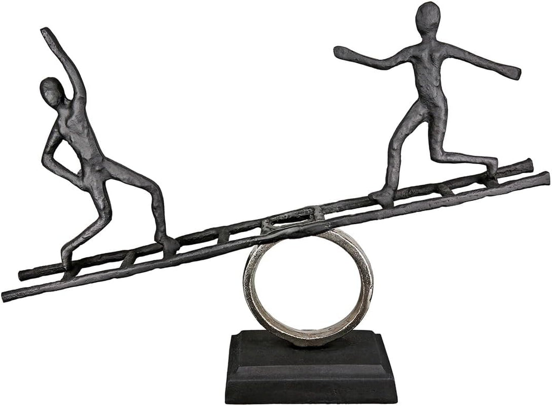 Casablanca sculptură decorativă mare - sculptură rotundă din lemn de aluminiu culoare: argintiu natural - decorare cameră de zi cadou aniversare înălțime 46 cm Statuete si sculpturi Naty Shop Antracit, argintiu Înălțime 35 cm