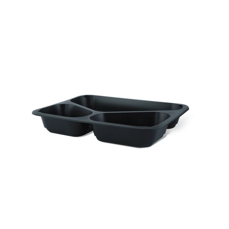 Caserola Termo 3 compartimente si Capac Transparent, Set 10 bucati Catering Nati Shop