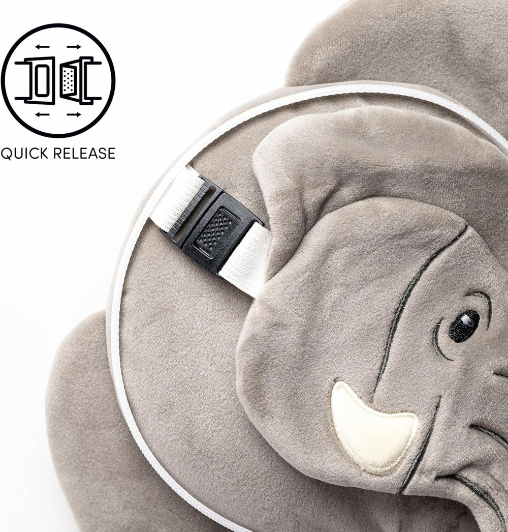 Pernă de călătorie, Rotundă, Din pluș, Elefant, Și mască pentru ochi, Unisex, O singură mărime, Unisex, Waist Unique Perne calatorie Naty Shop