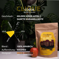 Die Clique | Kaffee | Omni Roast - 100% Arabica | Filterkaffee/spritziger Espresso | ganze Bohne (500g)