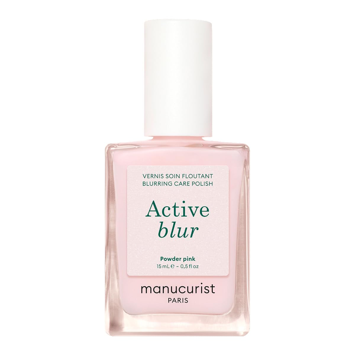 MANUCUIST Nail Care Repair Active Glow Raspberry (Pink) Bio-Based: Sweet Almond, Raspberry, Nourishing and Glossy Nail Polish, Transparent Pink Effect - Nude Nail Polish