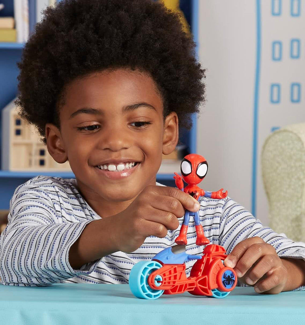 SPIDEY and HIS AMAZING FRIENDS Marvel Spidey Motorcycle Figure Toy for Boys and Girls Ages 3 and Up Action Figures Naty Shop