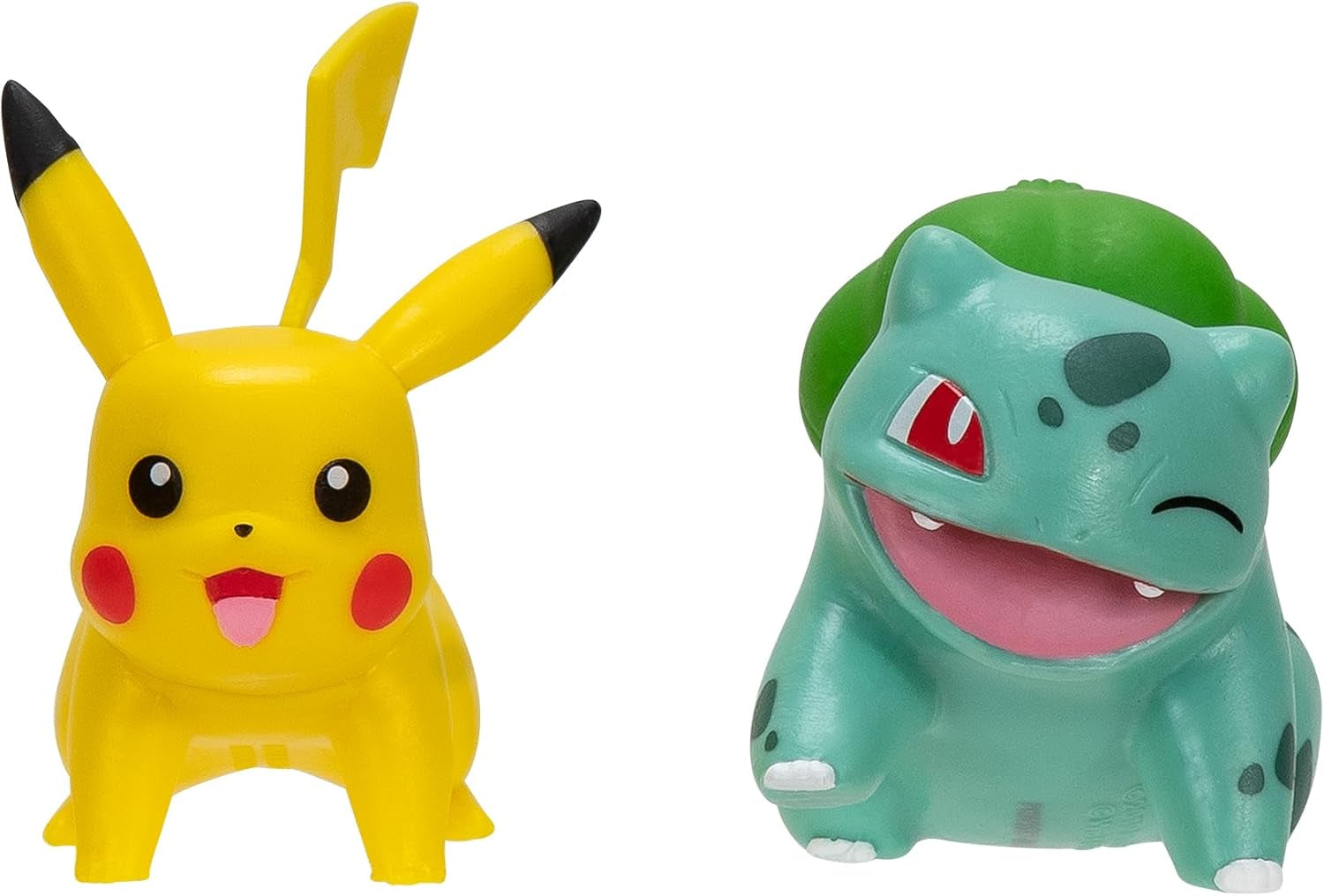 Pokémon PKW3586 - Battle Figure Pack - Pikachu and Schiggy Official Detailed Figures 5cm Each Action Figures Naty Shop Pikachu and Bisasam